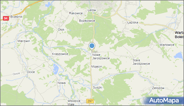 mapa Nowe Jaroszowice, Nowe Jaroszowice na mapie Targeo